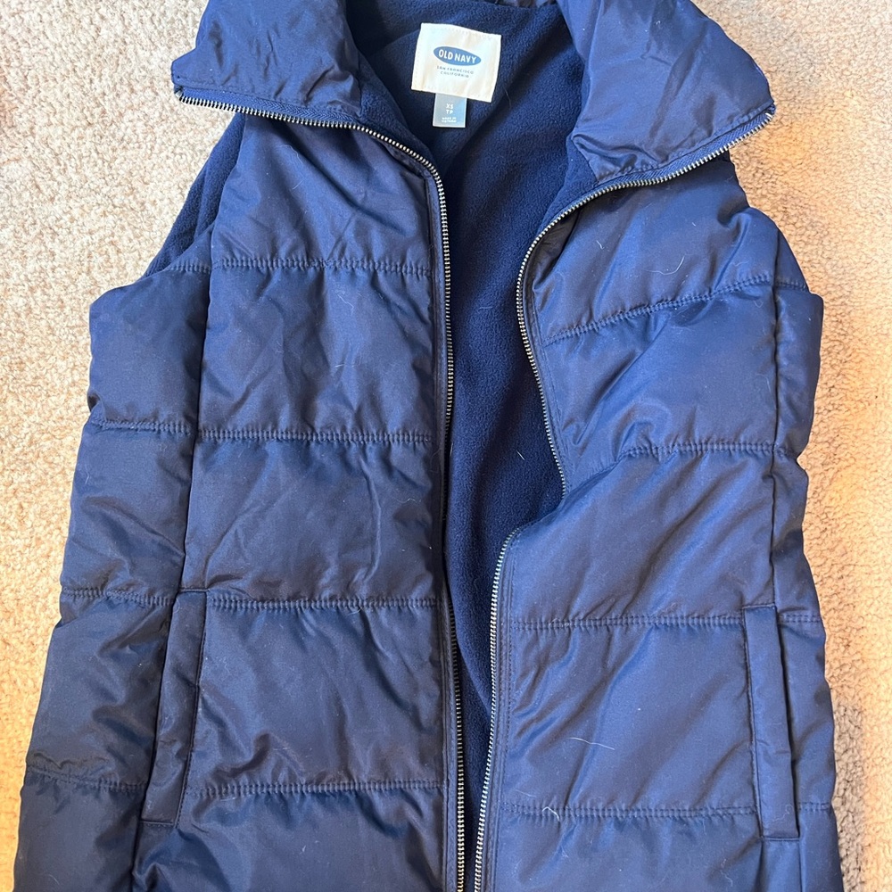 Old Navy Dark Blue Quilted Vest-XS